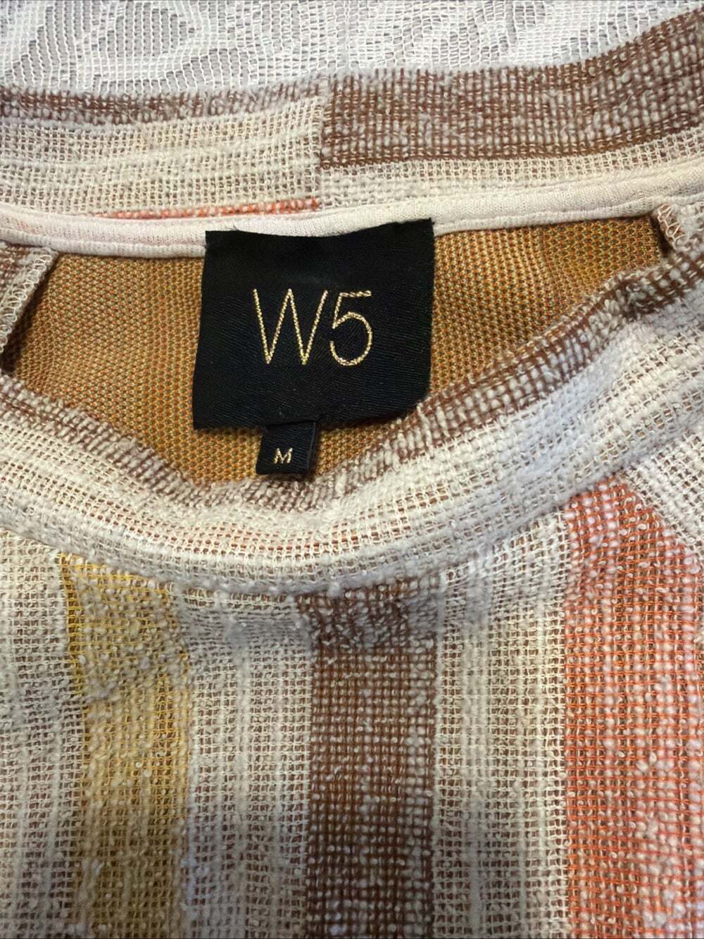 W5 Womens Multicolor Striped Halter Top Sleeveless Frayed Hem M Meas In Pics - Picture 2 of 5